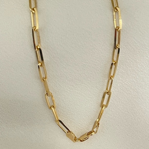 18k Gold Filled Paperclip Necklace - Picture 7 of 8
